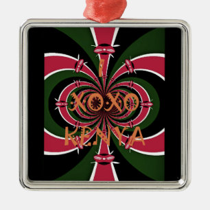 Kenyan Travel Gift – Hugs & Kisses Design Metal Ornament