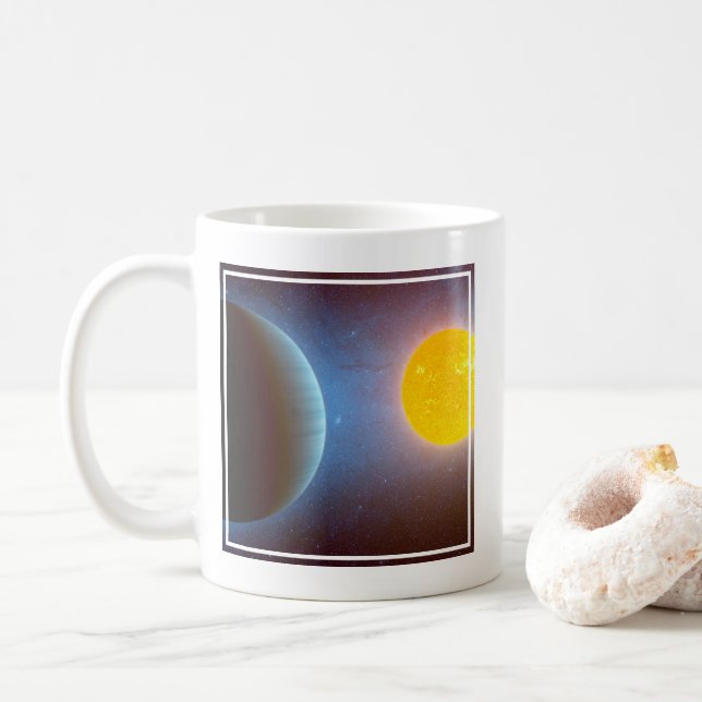 Kepler-10 Star System. Coffee Mug (With Donut)