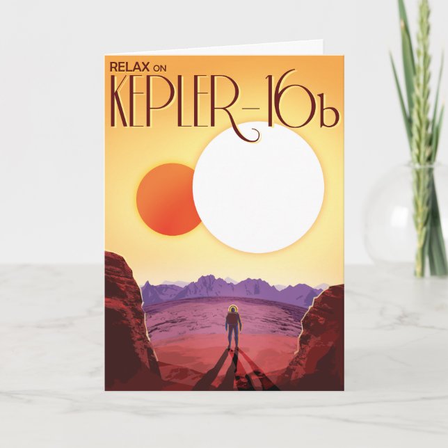 Kepler-16b: Binary Solar Sunset Fine Art Space Card (Front)