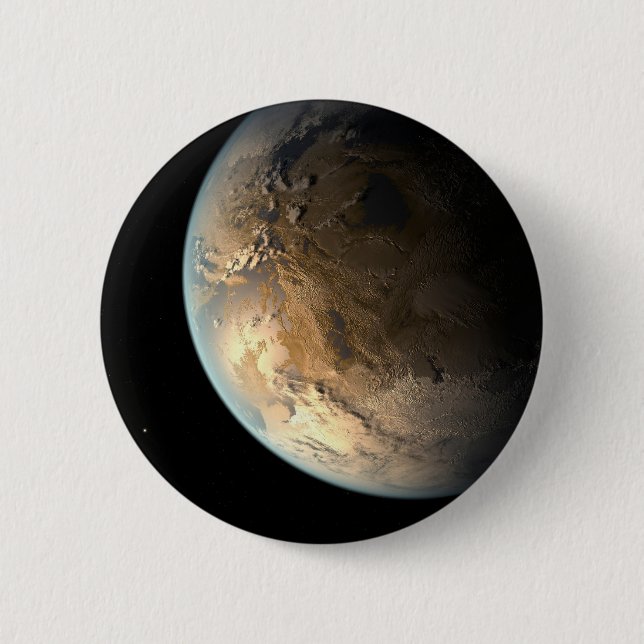Kepler-186f Orbiting A Distant Star. 2 Inch Round Button (Front)