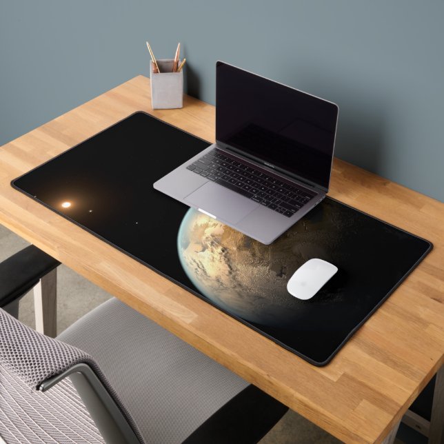 Kepler-186f Orbiting A Distant Star. Desk Mat (Office 2)