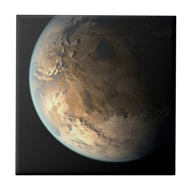 Kepler-186f Orbiting A Distant Star. Tile (Front)