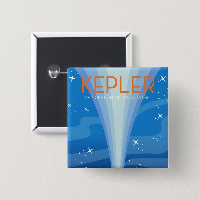 Kepler - Exploration of the Universe 2 Inch Square Button (Front & Back)
