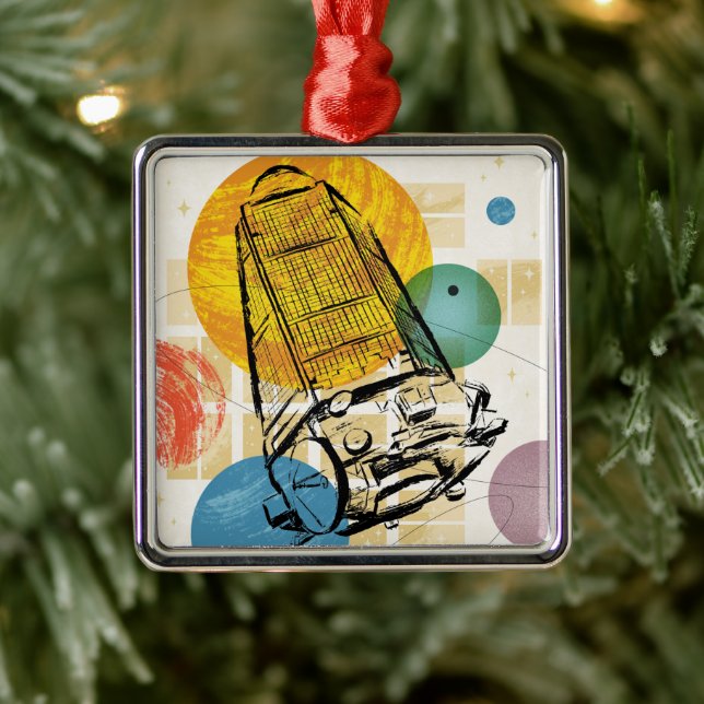 Kepler Space Telescope Poster. Metal Ornament (Tree)