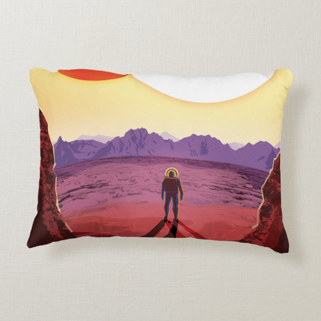Kepler Space Travel Destination Planet Adventure Accent Pillow (Back)