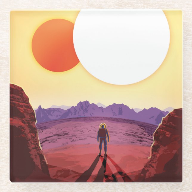 Kepler Space Travel Destination Planet Adventure Glass Coaster (Front)