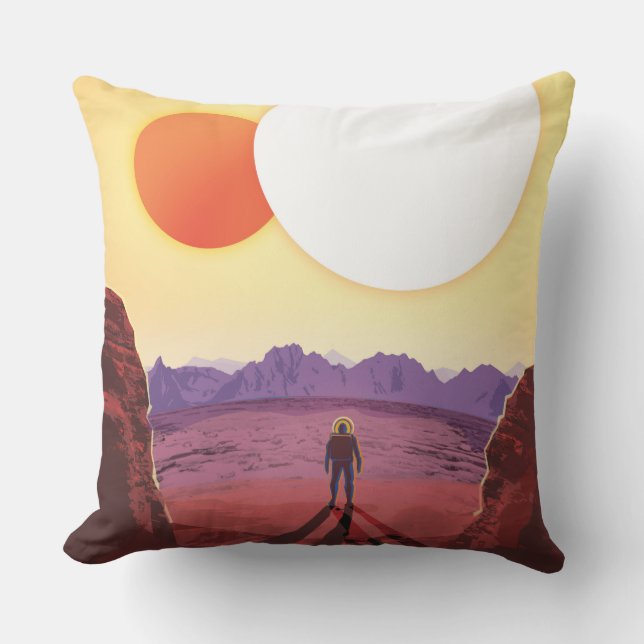 Kepler Space Travel Destination Planet Adventure Outdoor Pillow (Front)