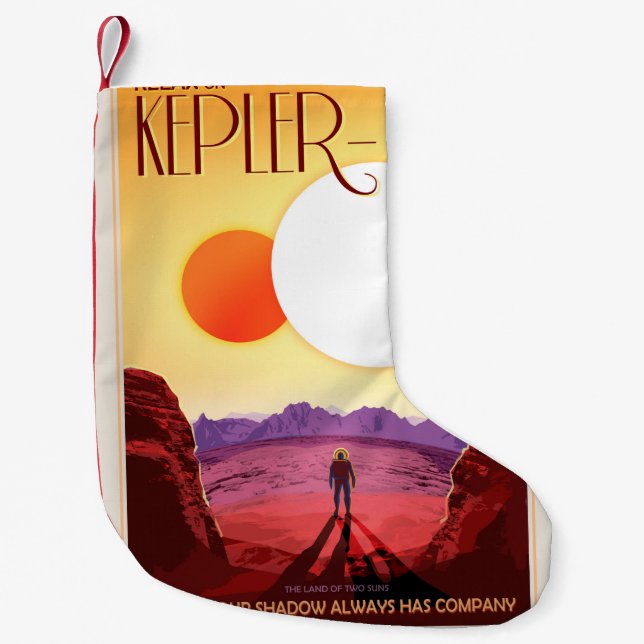 Kepler Space Travel Destination Planet Adventure Small Christmas Stocking (Front)