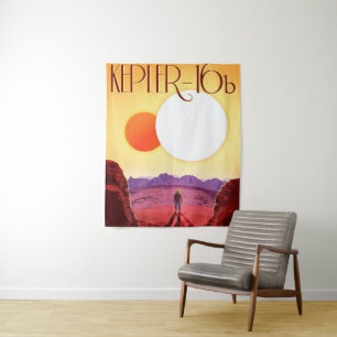 Kepler Space Travel Destination Planet Adventure Tapestry