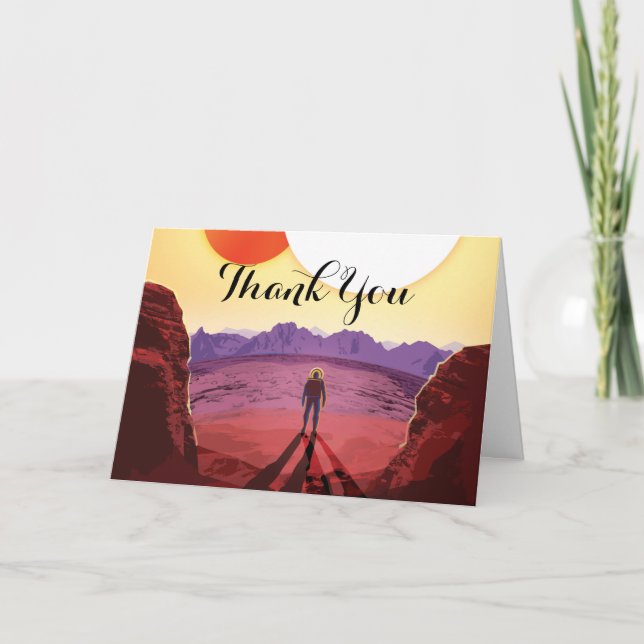 Kepler Space Travel Destination Planet Adventure Thank You Card (Front)