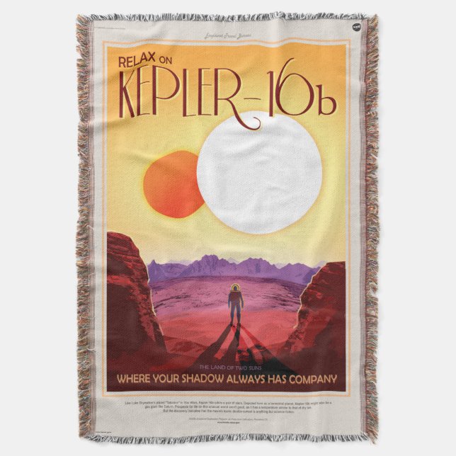 Kepler Space Travel Destination Planet Adventure Throw Blanket (Front Vertical)