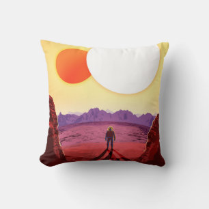 Kepler Space Travel Destination Planet Adventure Throw Pillow