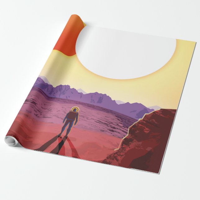 Kepler Space Travel Destination Planet Adventure Wrapping Paper (Unrolled)