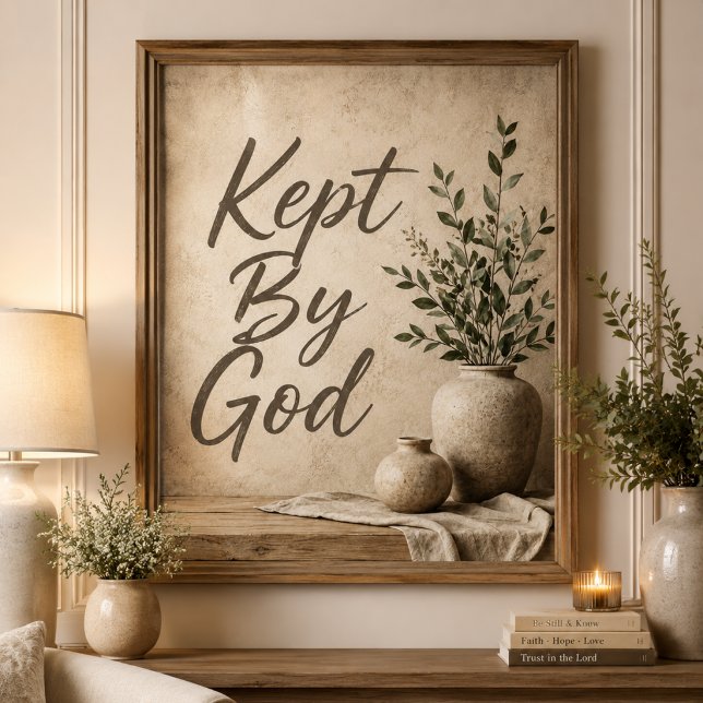 Kept By God Neutral Rustic Wall Art (Creator Uploaded)