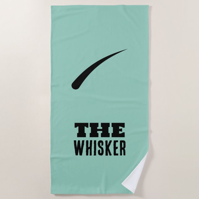 Kept Off Black Flat Clear Whisker Beach Towel (Front)