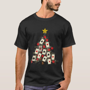 Ker Cards Christmas Tree Gambling Funny Xmas Men T-Shirt
