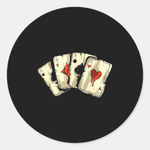 Ker Player Texas Holdem - Card Game Ker Classic Round Sticker