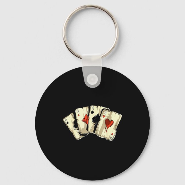 Ker Player Texas Holdem - Card Game Ker  Keychain (Front)
