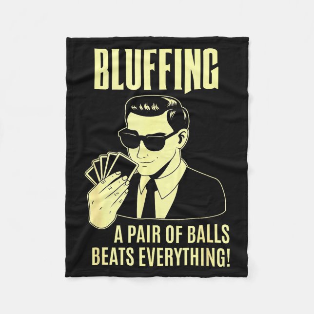 Ker Player Texas Hold'em Night - Bluffing Funny Ke Fleece Blanket (Front)