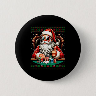 Ker Santa Ker Player Ugly Christmas Sweater 2 Inch Round Button
