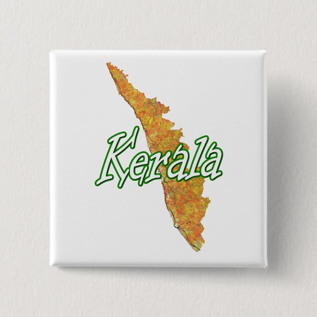 Kerala 2 Inch Square Button (Front)