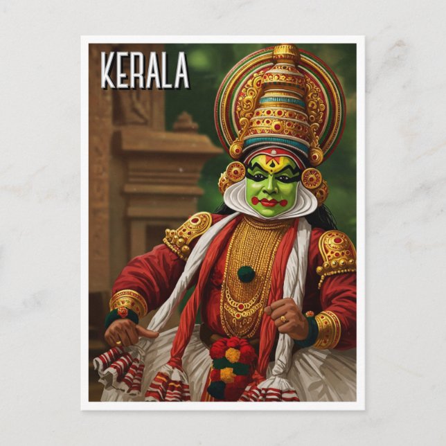 Kerala India  Kathakali Performer Travel Postcard (Front)
