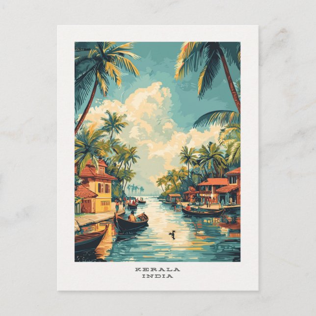 Kerala India Travel Postcard (Front)