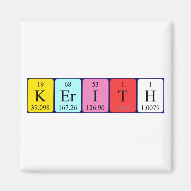 Kerith periodic table name magnet (Front)