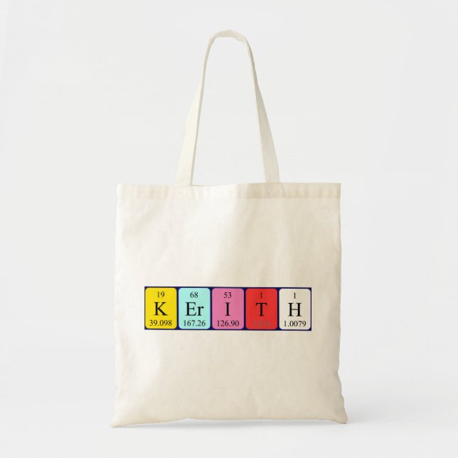 Kerith periodic table name tote bag (Front)