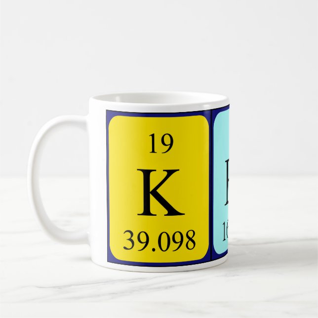 Kerk periodic table name mug (Left)