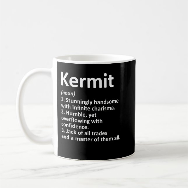 KERMIT Definition Personalized Name Funny Birthday Coffee Mug (Left)