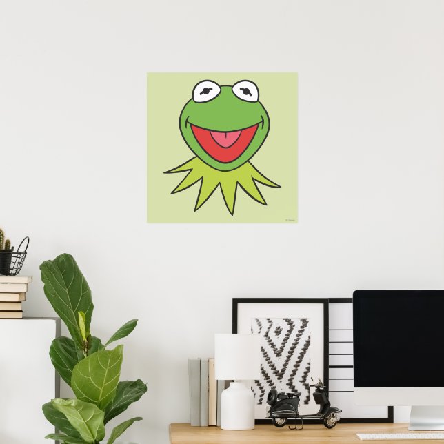 Kermit the Frog Cartoon Head Poster | Zazzle