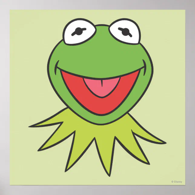 Kermit the Frog Cartoon Head Poster | Zazzle