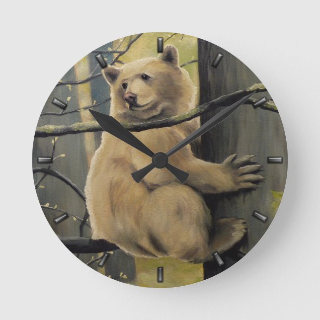 Kermode Bear Clock Bear Art Wall Clocks Bear Decor (Front)