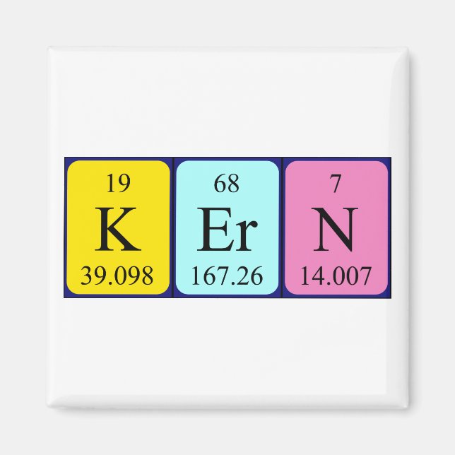 Kern periodic table name magnet (Front)