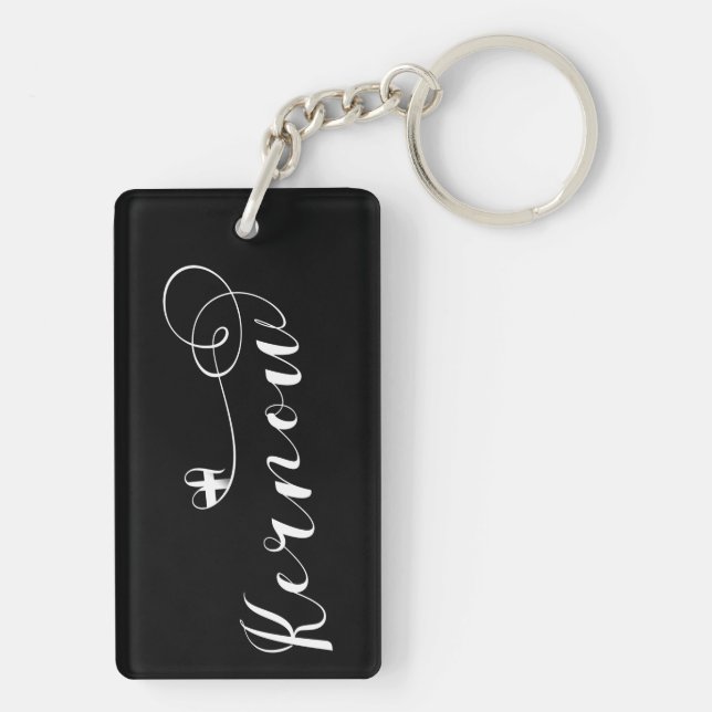 Kernow Flag in Heart, Cornish, Cornwall Keychain (Back)