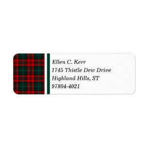 Kerr Clan Red, Green, and Black Scottish Tartan