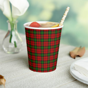 Kerr Clan Scottish Plaid Pattern Christmas Paper Cups