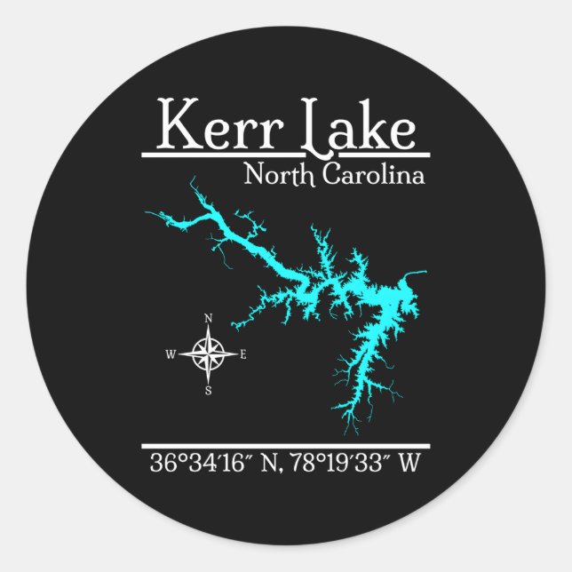 Kerr Lake North Carolina Classic Round Sticker (Front)