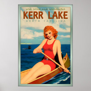 Kerr Lake North Carolina Redhead Travel Pin U Poster