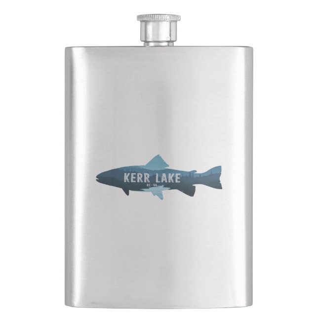 Kerr Lake Virginia North Carolina Fish Hip Flask (Front)