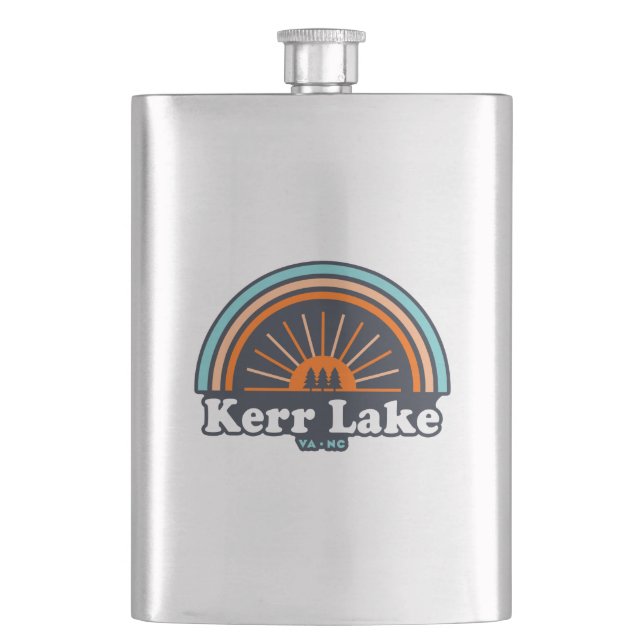 Kerr Lake Virginia North Carolina Rainbow Hip Flask (Front)