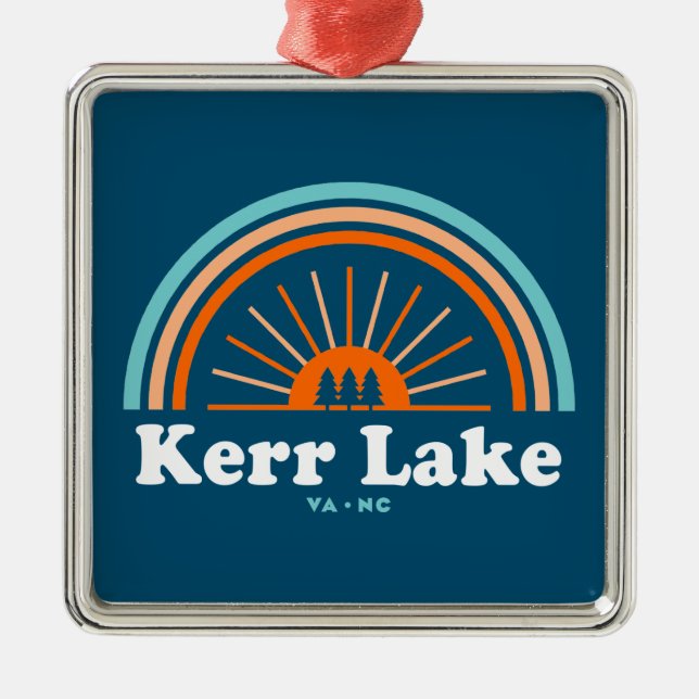 Kerr Lake Virginia North Carolina Rainbow Metal Ornament (Front)