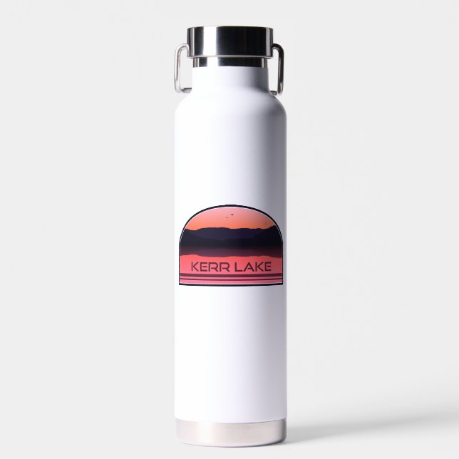 Kerr Lake Virginia North Carolina Red Sunrise Water Bottle (Front)