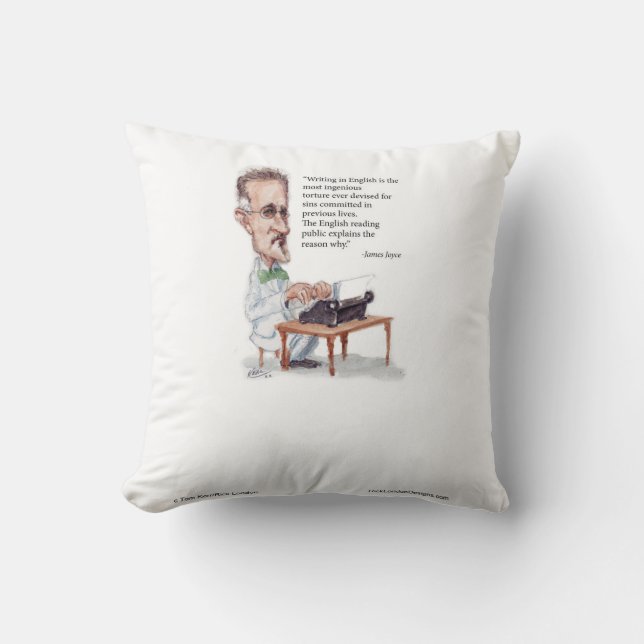 Kerr/London James Joyce & English Is Torture Quote Throw Pillow (Front)