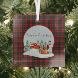 Kerr Modern Original Scottish Tartan  Glass Ornament