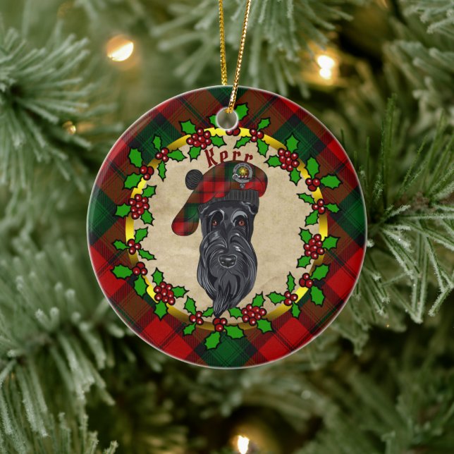 Kerr Scottie Chien de Noël Ornement en céramique (Arbre)