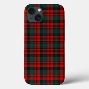 Kerr Tartan Red and Green Scottish Plaid iPhone 13 Case