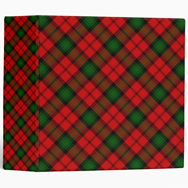 Kerr tartan red green plaid binder (Front/Spine)