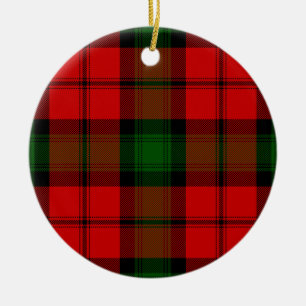 Kerr tartan red green plaid ceramic ornament